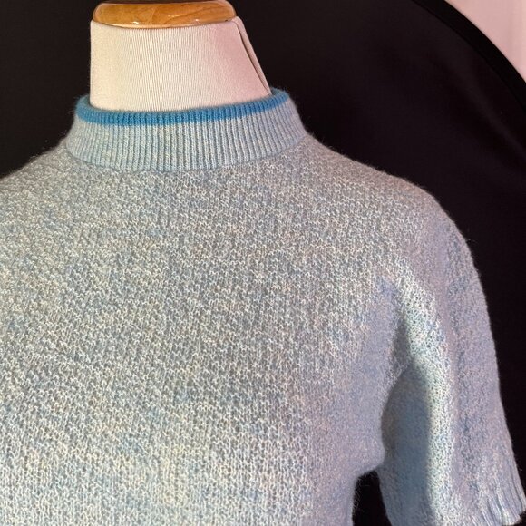 Vintage Rinardo Size S Blue Short Sleeve Sweater Zefkrome - Picture 4 of 9